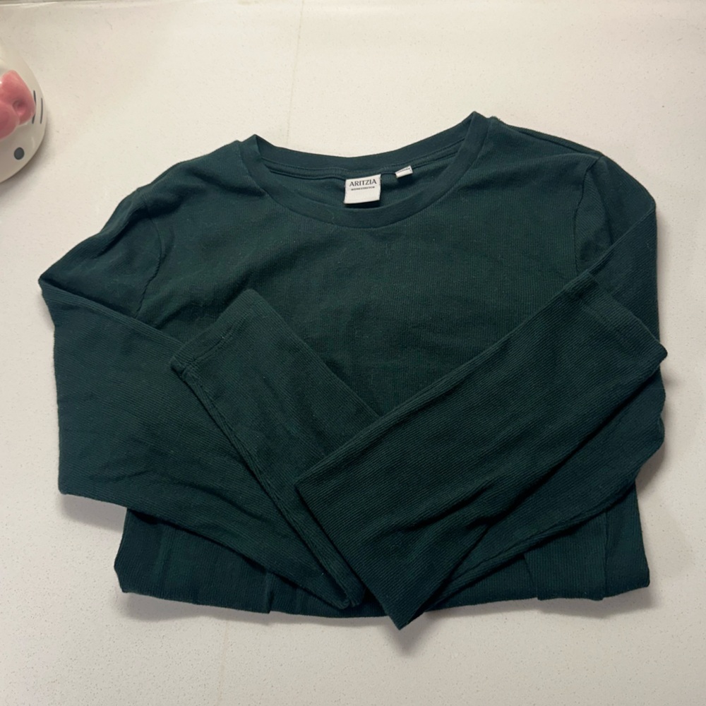 Aritzia HOMESTRETCH™ CREW LONGSLEEVE Size Medium Color Scarab/Green